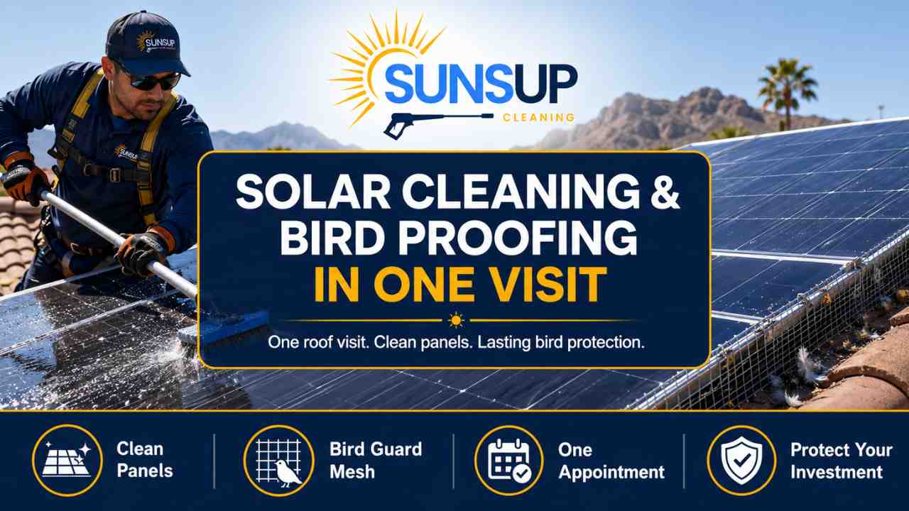 Combining Solar Cleaning With Bird Proofing in One Visit