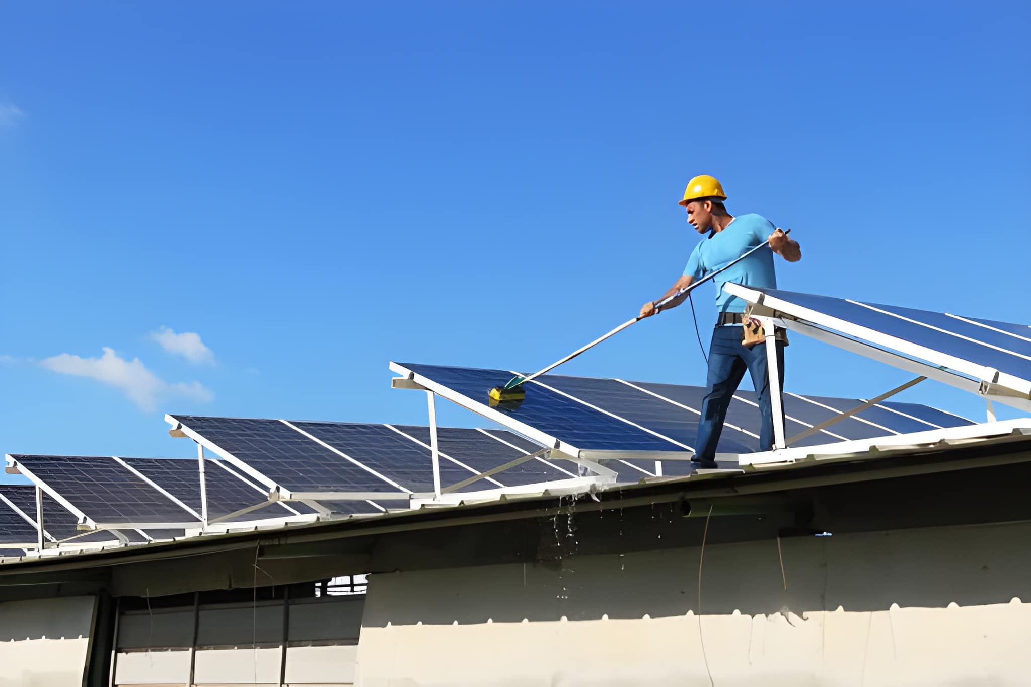 Solar panel cleaning