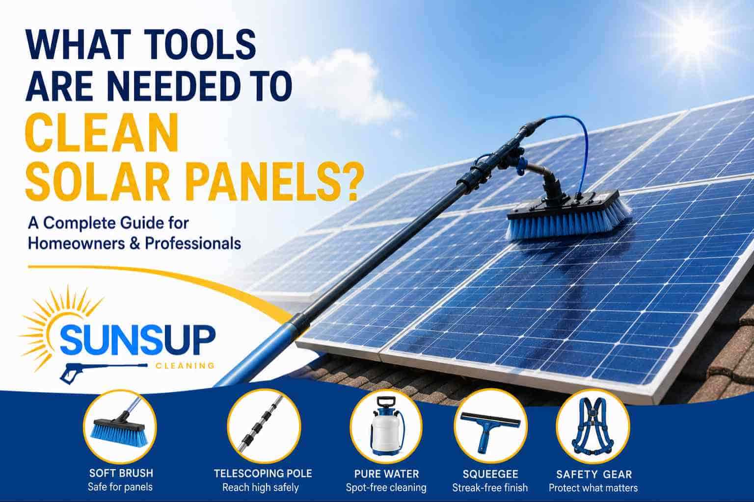 tools needed to clean solar panels